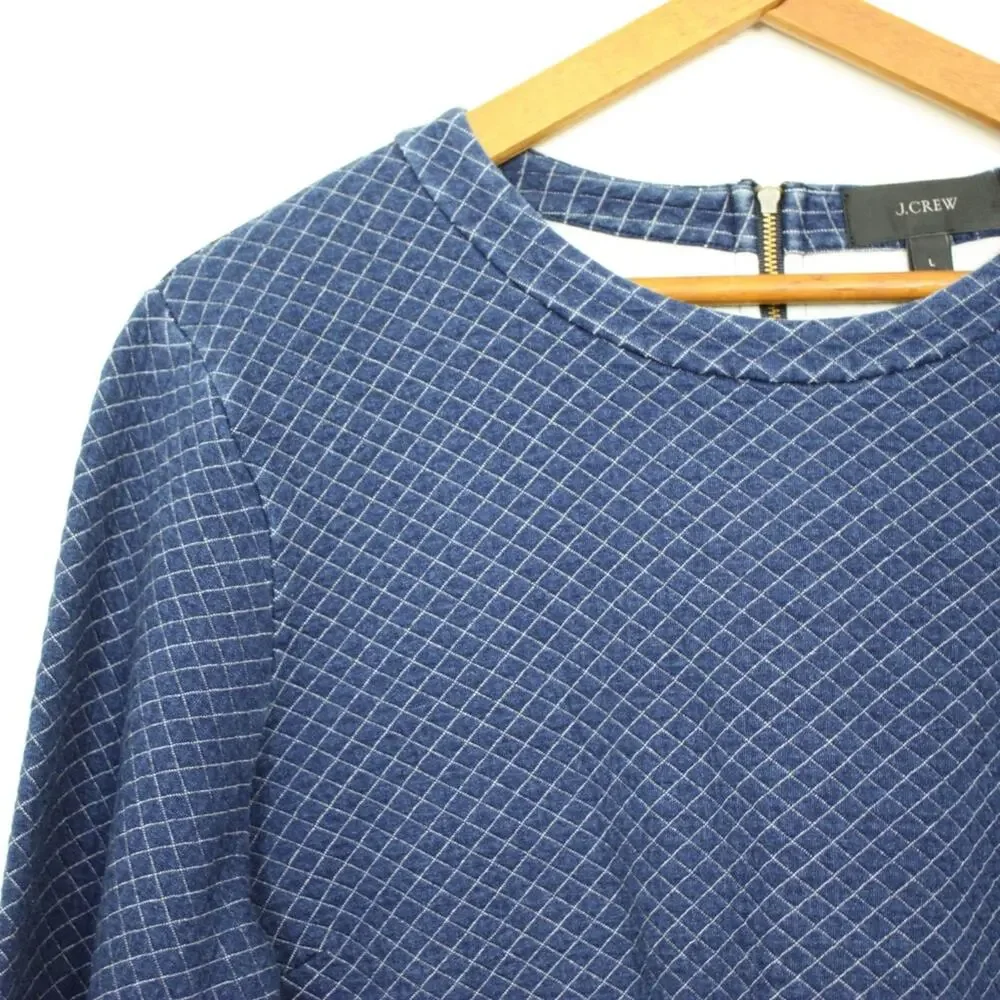 J. Crew Top Women's Size Large Blue Indigo Quill